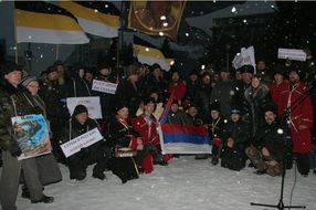 Акция в защиту сербов в Новосибирске