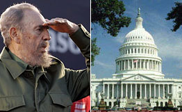 Фидель Кастро и США (коллаж РИА Новости)