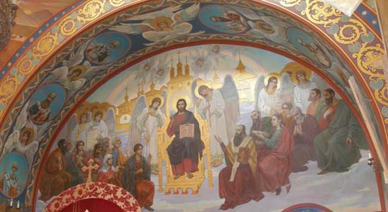 Фреска в надвратной церкви мчч.Хрисанфа и Дарии в Ипатьевском монастыре