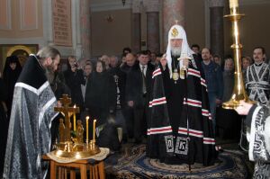 Патриарх Кирилл в Иоанно-Предтеченском монастыре <a href=