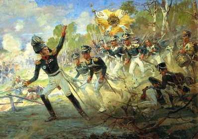 Подвиг солдат генерала Н.Н. Раевского под Салтановкой 11 июля 1812 года. (Н.С.Самокиш,1912)