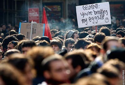Протестные акции европейских студентов