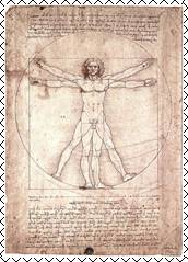 Леонардо да Винчи. Штудия пропорций человеческой фигуры по Витрувию. 1490-е гг.