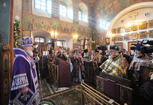 Патриарх Кирилл в храме Преображения Господня на Болвановке