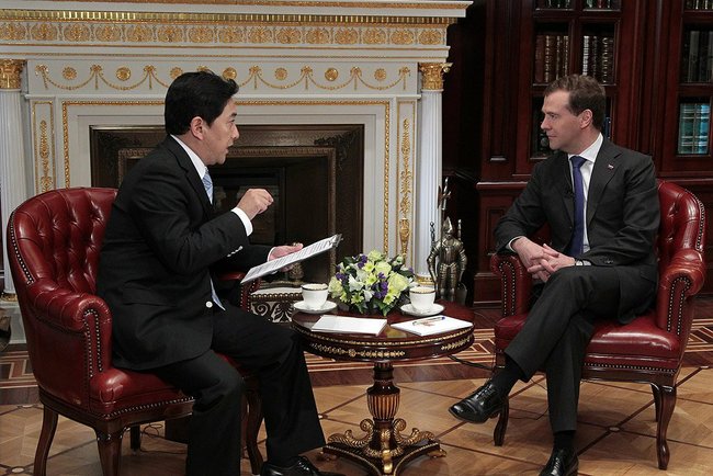 Интервью Д.Медведева китайскому телеканалу (фото с сайта Президента РФ)