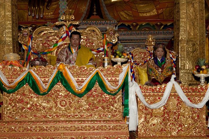 Бутанский король с женой