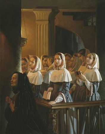Зацепин Н. К. Монастырки на клиросе. 1852