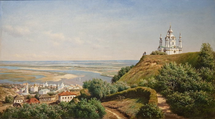 М.К. Клодт. Вид в Киеве из сада Муравьёва. 1871.