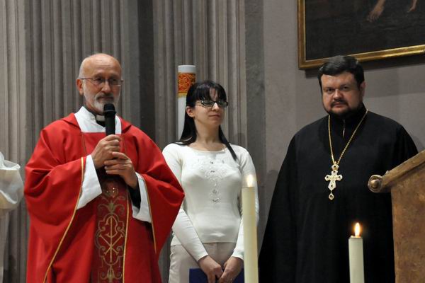 Протоиерей Олег Кострома на встрече с католиками