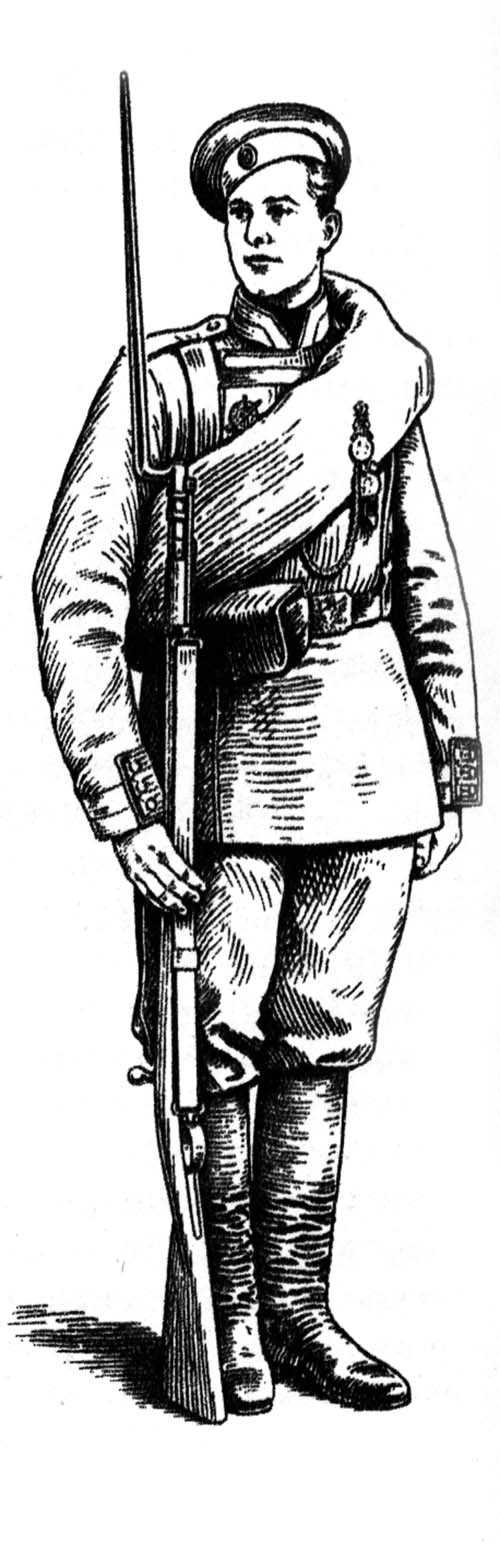 Русский солдат с винтовкой Мосина