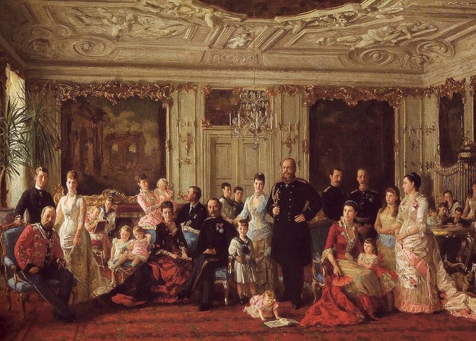 Семья Александра III в Дании. Автор Л.Р. Туксен 1883-1885 гг