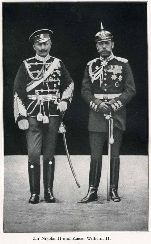 Император России Николай II в немецкой форме и германский кайзер Вильгельм II в русской