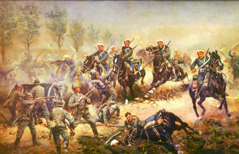 Атака конногвардейцев, Каушен, 1914 год