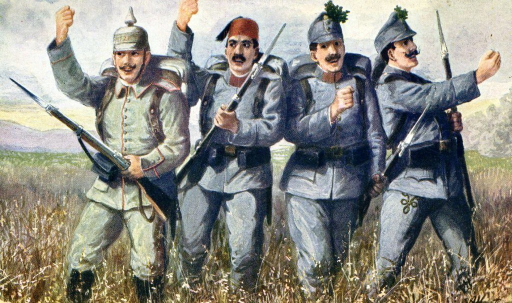 Немецкий, турецкий, австрийский и венгерский солдат