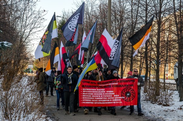 Русский марш в Ульяновске прошел под украинскими флагами