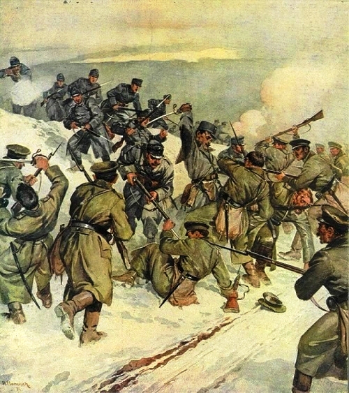 Бой с австрийцами, Первая мировая война