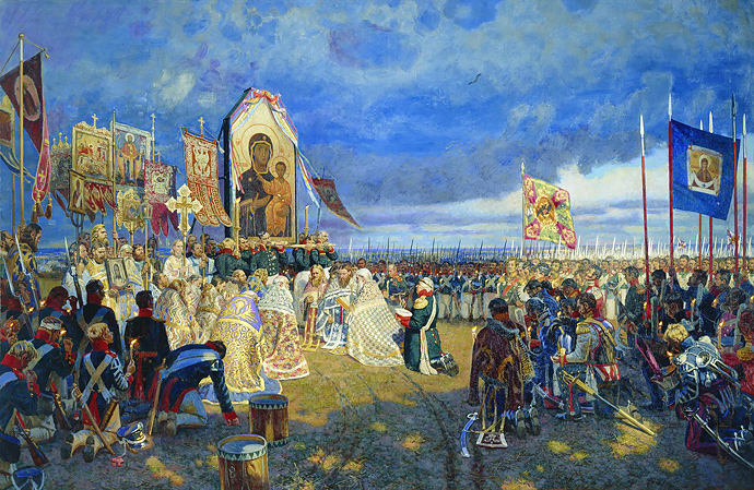 Молебен на Бородинском поле, худ. Е.Н.Зайцев