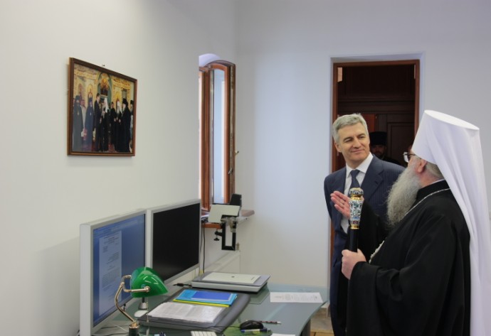 Встреча митрополита Константина и исполняющего обязанности главы Республики Карелия Артура Парфенчикова