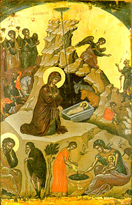 Рождество Христово. Икона афонского монастыря Ставроникита