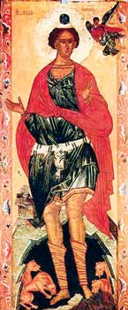 Святой благоверный князь Даниил Московский. Фреска Успенского собора Московского Кремля