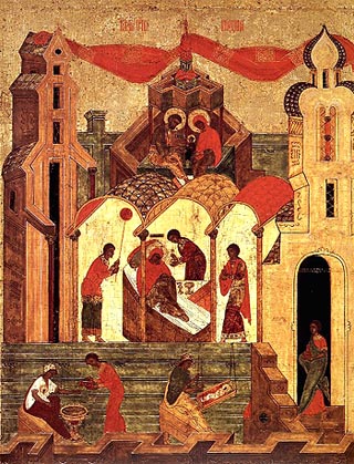 Рождество Пресвятой Богородицы. Икона, XV в.