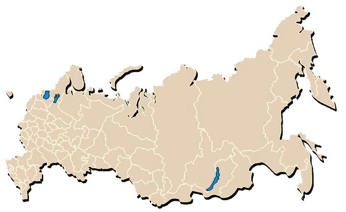 Карта России с границами субъектов Федерации