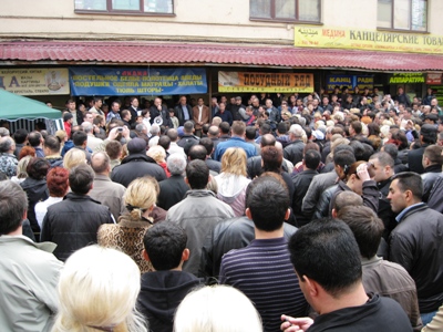Митинг предпринимателей Апраксина двора в С.-Петербурге