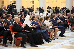 На церемонии открытия Президентской библиотеки 27 мая 2009 г. (Фото с сайта Патриархия.Ru)