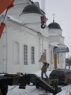 Установка колокола Рославльского Спасо-Преображенского мужского монастыря