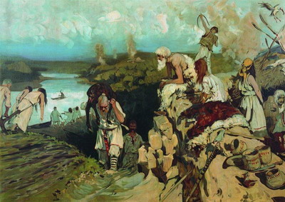 Древние славяне. Худ. С. В. Иванов, 1909 г.