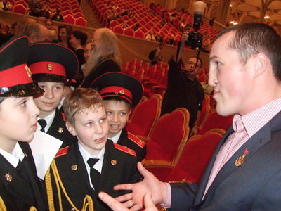Денис Лебедев с кадетами