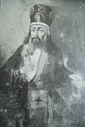 Икона-портрет свт. Тихона Задонского, писанная с его св. мощей в 1846 году 