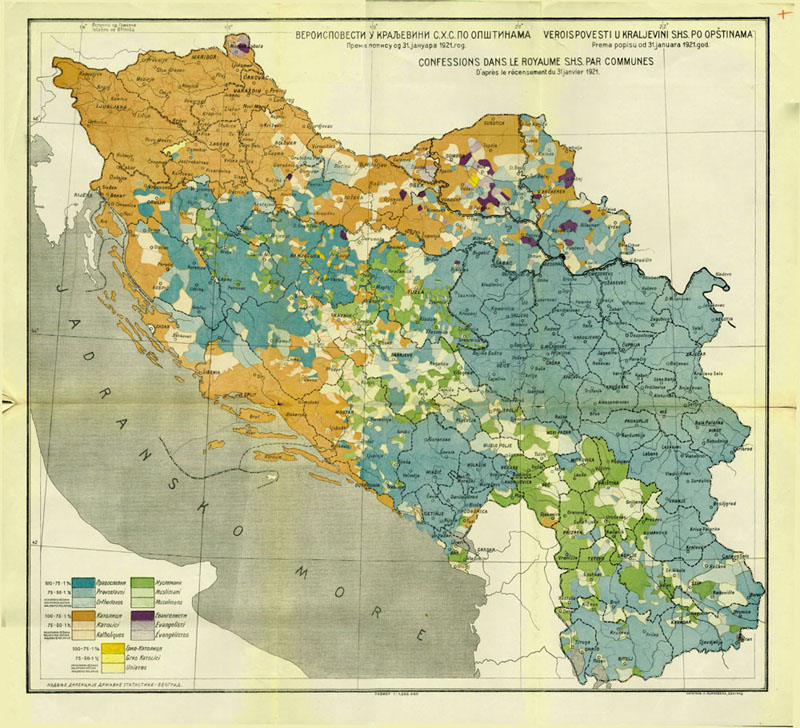 религиозная карта Югославии