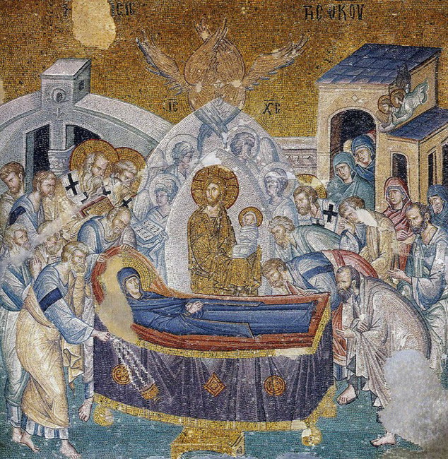 Успение Пресвятой Богородицы. Мозаика монастыря Хора