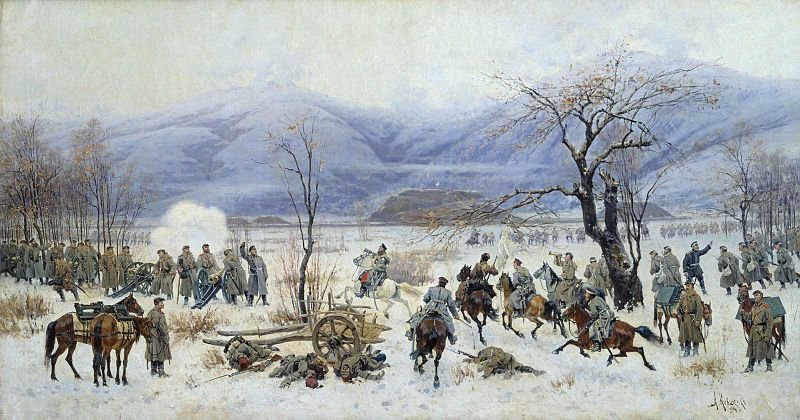 Сражение у Шикпи-Шейново 28 декабря 1877 года, худ. А.А.Кившенко
