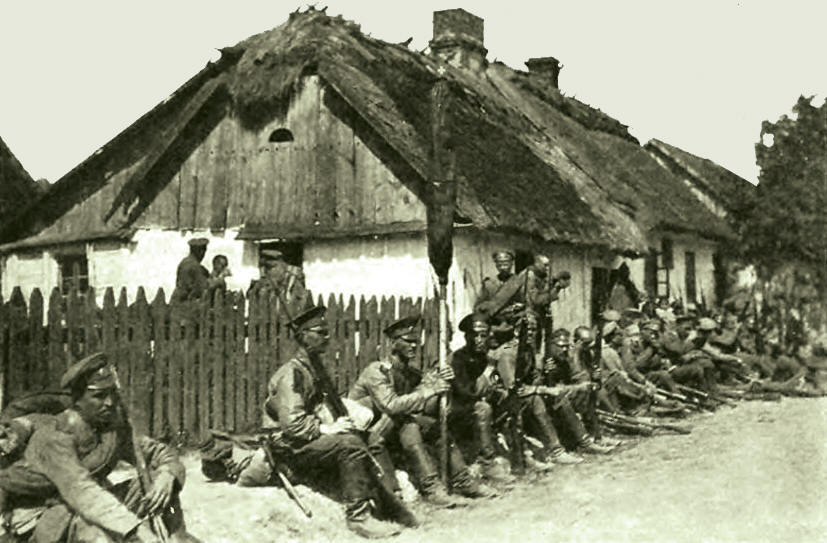 Русские солдаты в Галиции, 1914 год