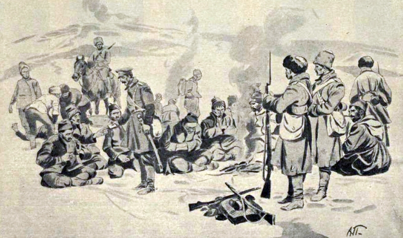 Группа турецких пленных под Сарыкамышем 