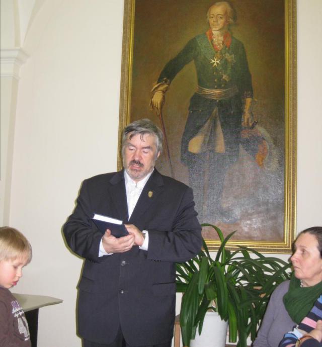 Борис Сергуненков на чаепитие в библиотеке Александро-Невской Лавры