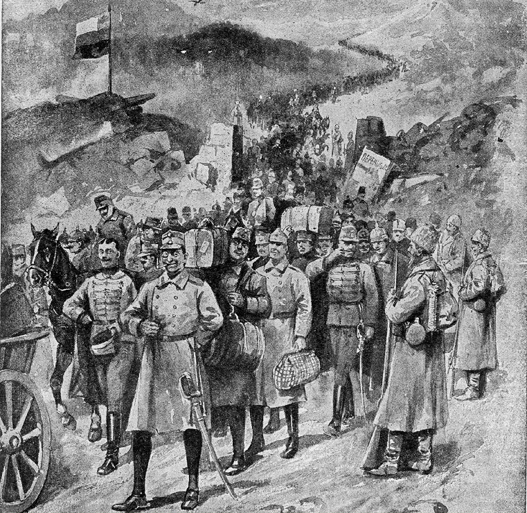 Взятые в плен австрийцы, 1915 г.
