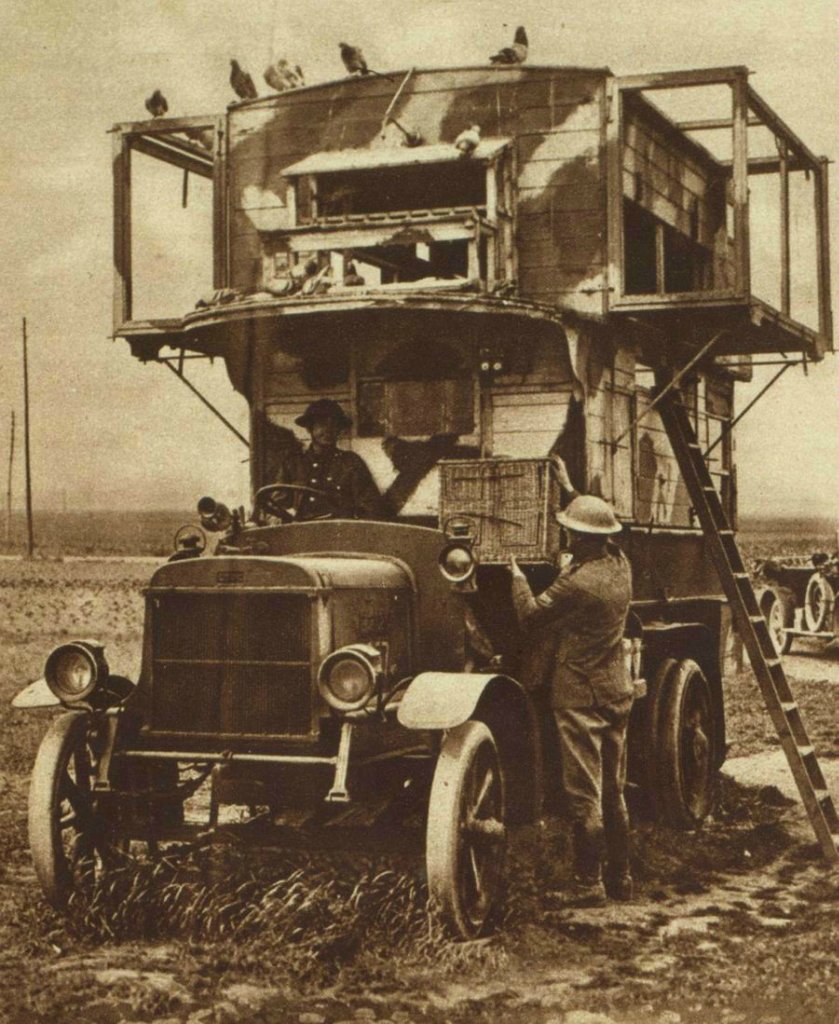 Британская передвижная голубиная станция, Первая мировая война