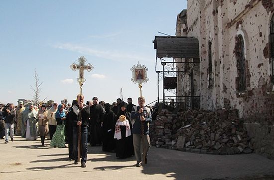 Пасхальное Богослужение в Иверском женском монастыре в Донбассе