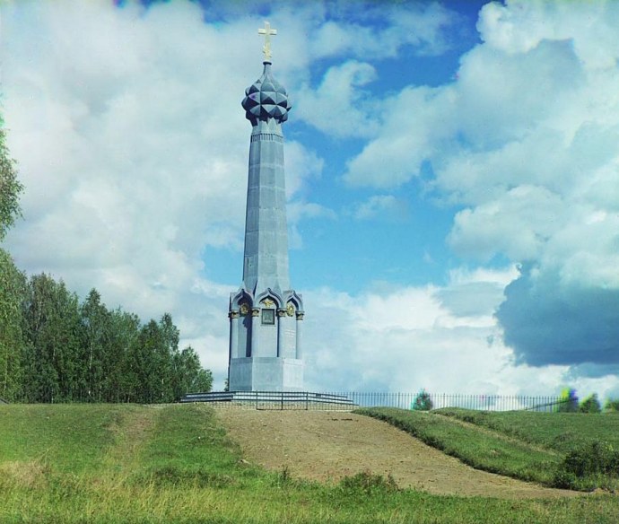 С.М.Прокудин-Горский. Бородинское поле. Батарея Раевского