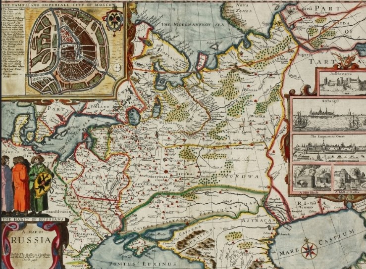 Картина русских земель XVII века, составленная английским картографом Джоном Спидом