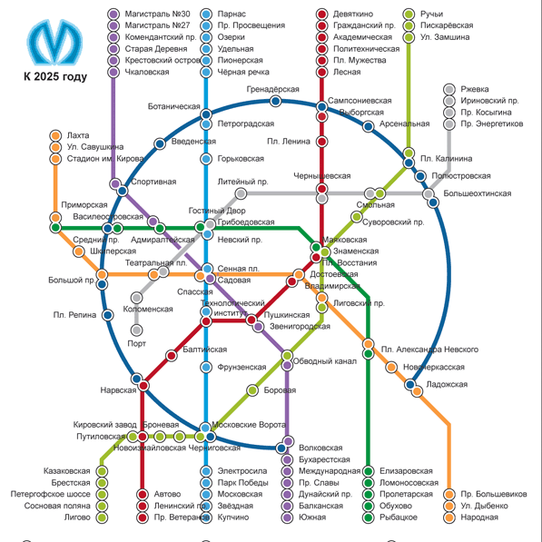 Новая карта метро спб с расчетом времени